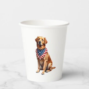 Classic Patriotic Golden Retriever Vintage Shirt 2 Paper Cups