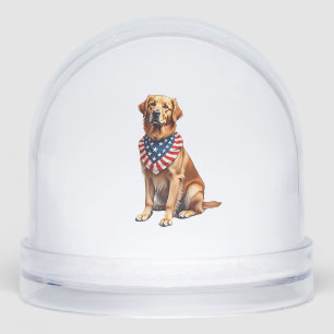 Classic Patriotic Golden Retriever Vintage Shirt 2 Snowglobe