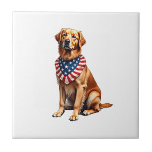 Classic Patriotic Golden Retriever Vintage Shirt 2 Tile