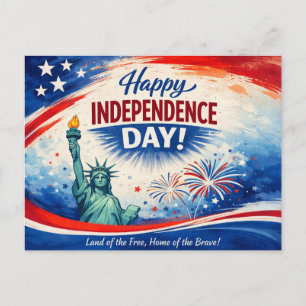 Classic Patriotic Independence Day Holiday Postcard