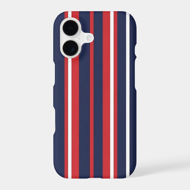 Classic Patriotic Red White Blue Stripes Seamless  (Back)