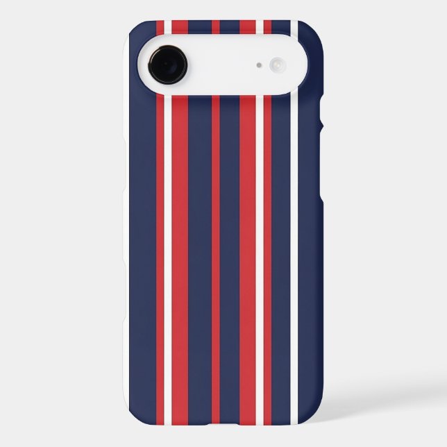 Classic Patriotic Red White Blue Stripes Seamless  (Back)