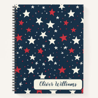 Classic Patriotic Stars Pattern Notebook