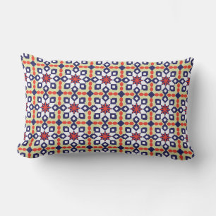 Classic Pattern Ornament,Seamless Geometric Patter Lumbar Cushion
