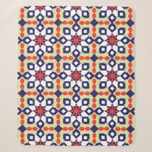 Classic Pattern Ornament,Seamless Geometric Patter Sherpa Blanket