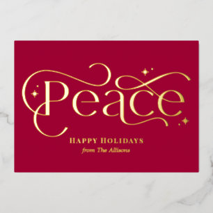 Classic Peace Foil Business Holiday Card