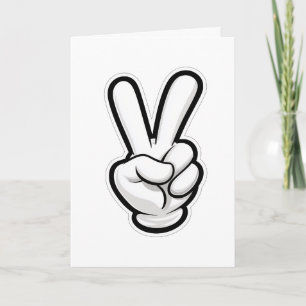 Classic Peace Hand Symbol Icon Card