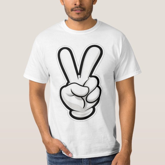 Classic Peace Hand Symbol Icon T-Shirt (Front)
