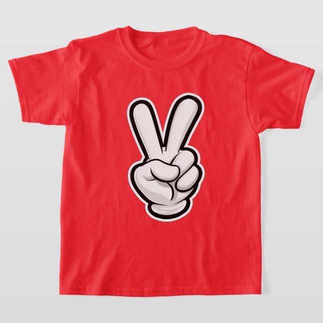Classic Peace Hand Symbol Icon T-Shirt (Laydown)
