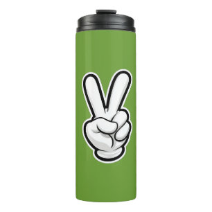 Classic Peace Hand Symbol Icon Thermal Tumbler