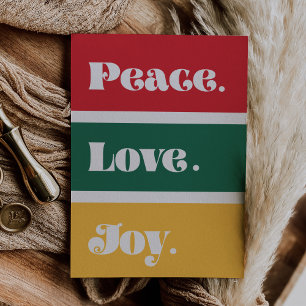 Classic Peace Love Joy Christmas greetings Holiday Card