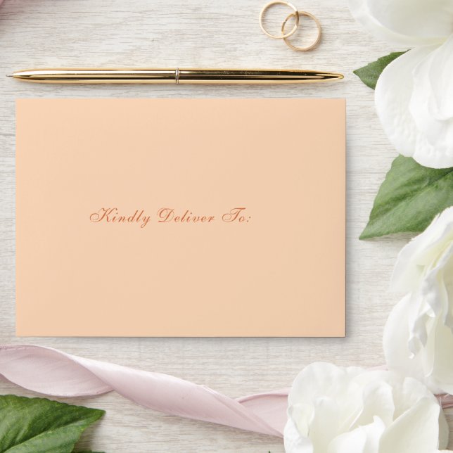 Classic Peach Elegant Wedding Envelope (Wedding)