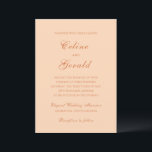Classic Peach Elegant Wedding Invitation<br><div class="desc">Classic wedding invitations featuring a simple and timeless design with elegant script and traditional serif fonts.</div>