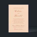 Classic Peach Elegant Wedding Invitation<br><div class="desc">Classic wedding invitations featuring a simple and timeless design with elegant script and traditional serif fonts.</div>