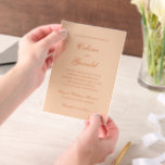 Classic Peach Elegant Wedding Vellum Invitations<br><div class="desc">Classic wedding invitations featuring a simple and timeless design with elegant script and traditional serif fonts.</div>