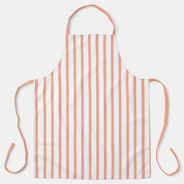 Classic Peach Stripe Apron (Front)