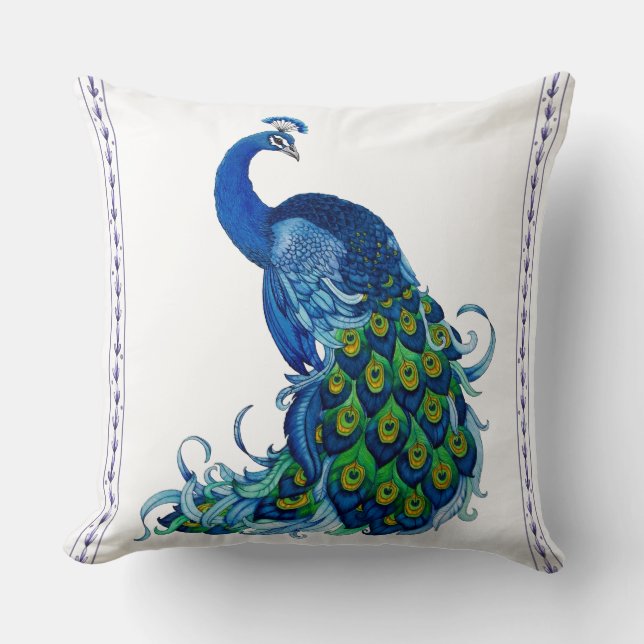 Classic Peacock Design Cushion (Front)