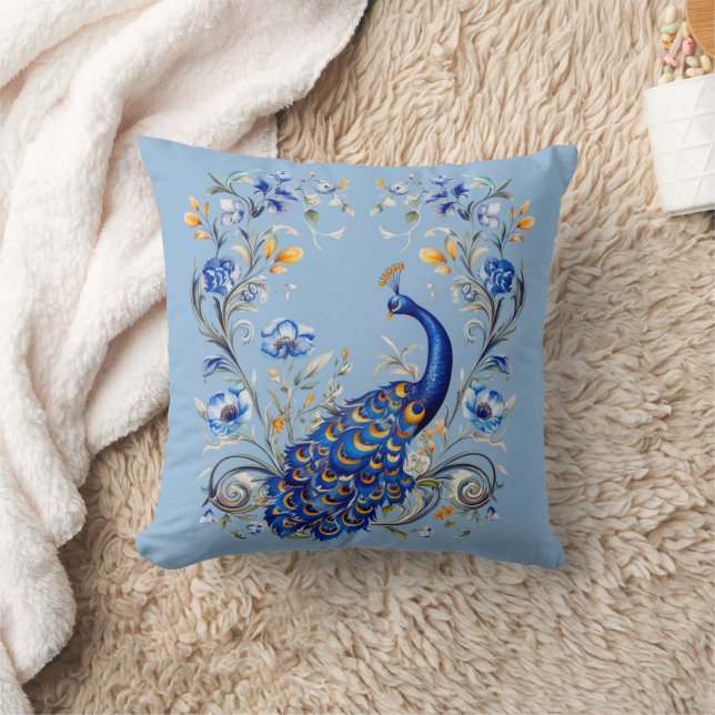 Classic Peacock Design - Elegant Gift for Her Cushion (Blanket)