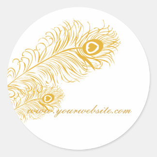 Classic Peacock Feathers Round Sticker