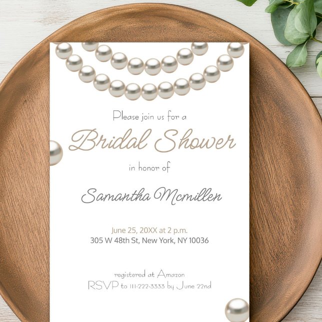 Classic Pearl Bridal Shower  Invitation (Creator Uploaded)