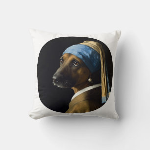 Classic Pearl Portrait–Inspired German Shepherd Cushion