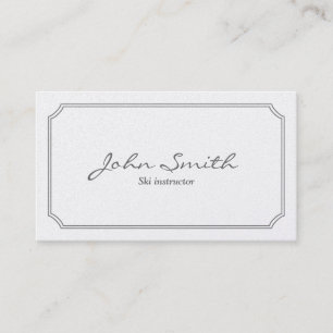 Classic Pearl White Ski Business Card