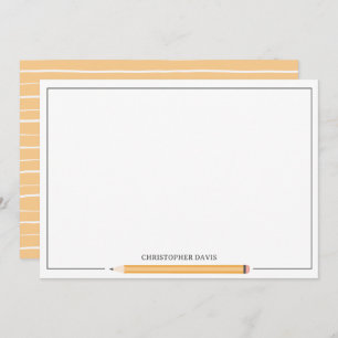 Classic pencil framed stationery back to school card
