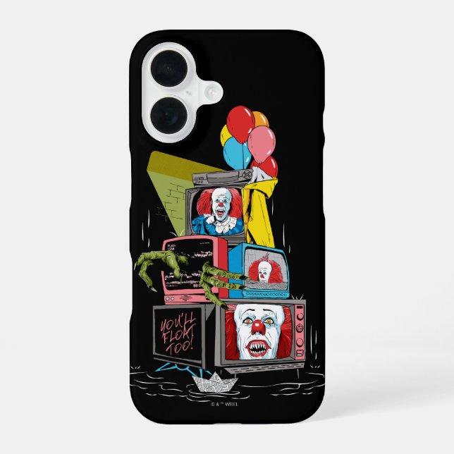 Classic Pennywise TV Stack - You'll Float Too iPhone 16 Case (Back)