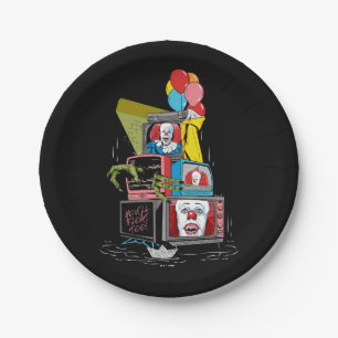 Classic Pennywise TV Stack - You'll Float Too Paper Plate