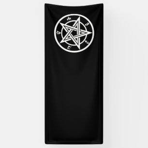 Classic pentagram symbol banner