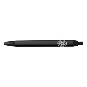 Classic pentagram symbol black ink pen