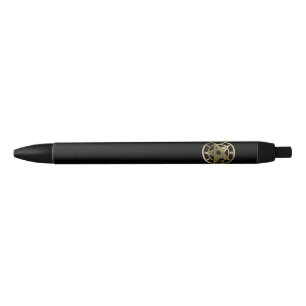 Classic pentagram symbol black ink pen