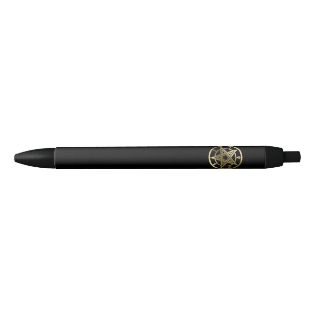 Classic pentagram symbol black ink pen (Front)