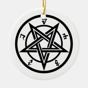 Classic pentagram symbol ceramic tree decoration