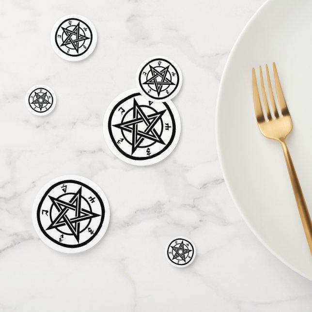Classic pentagram symbol confetti (Group)
