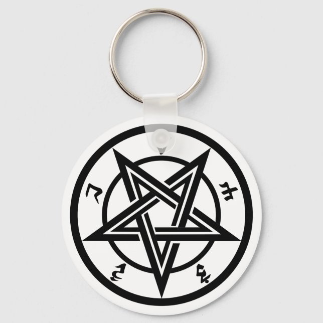 Classic pentagram symbol key ring (Front)