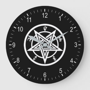 Classic pentagram symbol large clock
