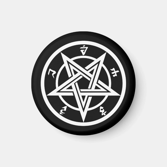 Classic pentagram symbol magnet (Front)