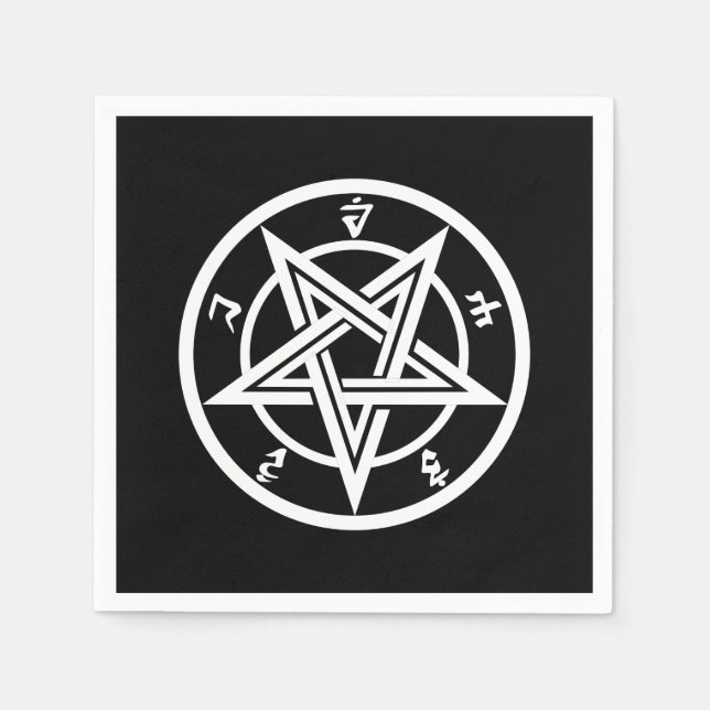 Classic pentagram symbol napkin (Front)