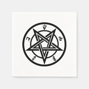 Classic pentagram symbol napkin