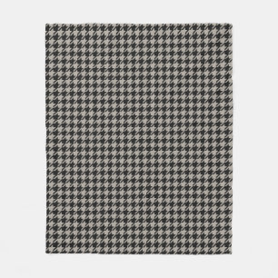 Classic Pepita Houndstooth Pattern Black Grey   Fleece Blanket