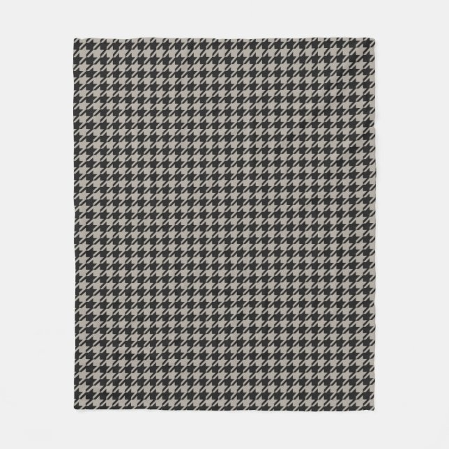 Classic Pepita Houndstooth Pattern Black Grey   Fleece Blanket (Front)