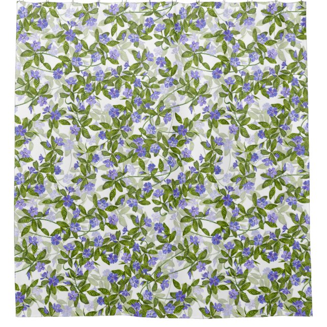 Classic Periwinkle Days Pattern Shower Curtain (Front)