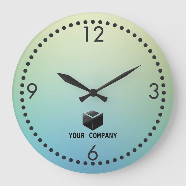 Classic personalised and editable company branding large clock (Front)