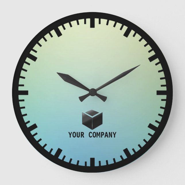 Classic personalised and editable company branding large clock (Front)