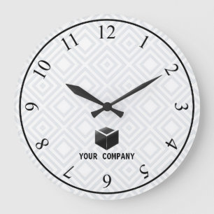 Classic personalised and editable company branding large clock