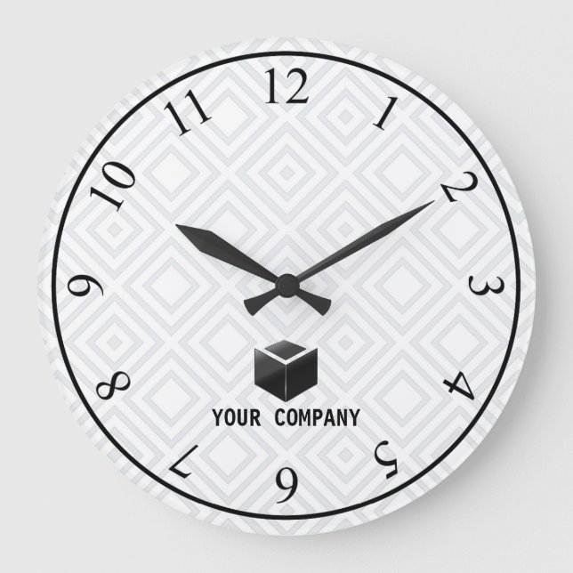 Classic personalised and editable company branding large clock (Front)