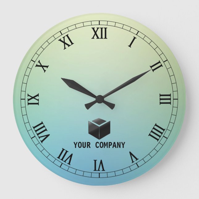 Classic personalised and editable company branding large clock (Front)