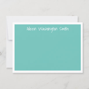 Classic Personalised Blue Flat Note Card