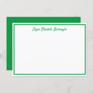 Classic Personalised Bright Green Note Card